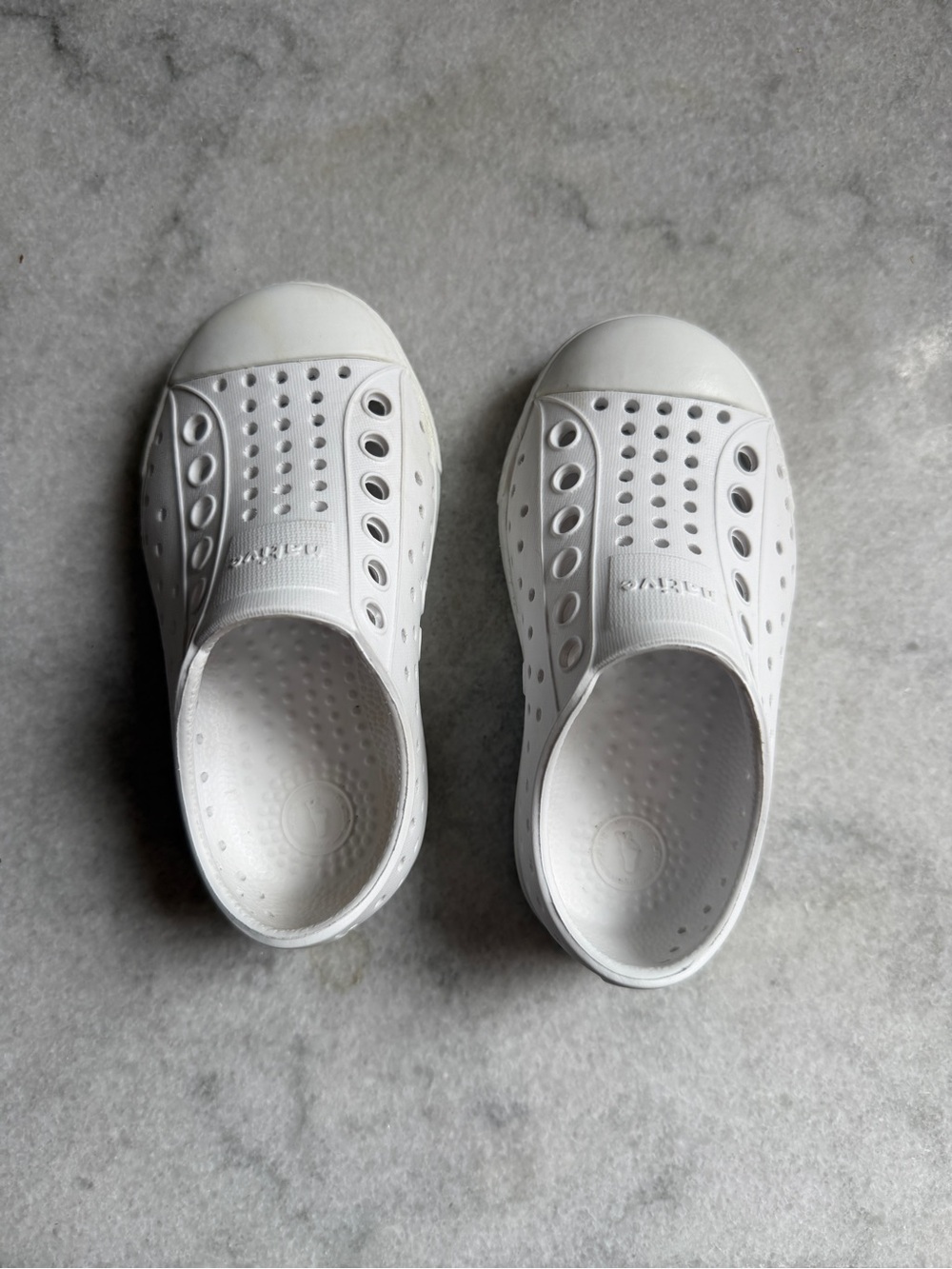 Native Shoes White Kids Slip-On Waterproof Shoes